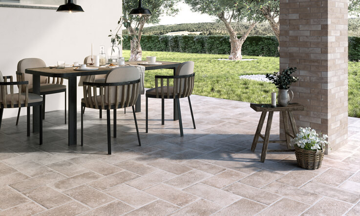 outdoor tiles cotto effect